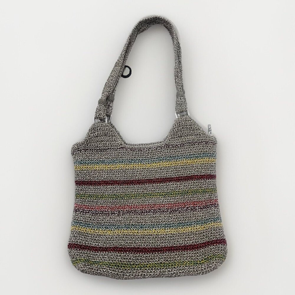 Women's The Sak Belle Multicolor Stripe Bohemian Crochet Shoulder Hobo Bag